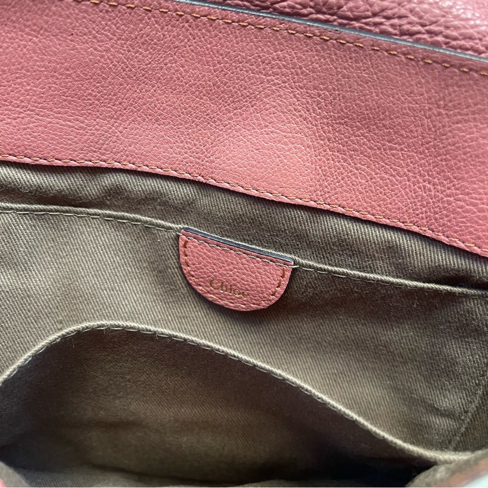 Chloe Coral Pink Elsie Grained Leather Crossbody Bag - Picture 5 of 11